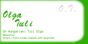 olga tuli business card